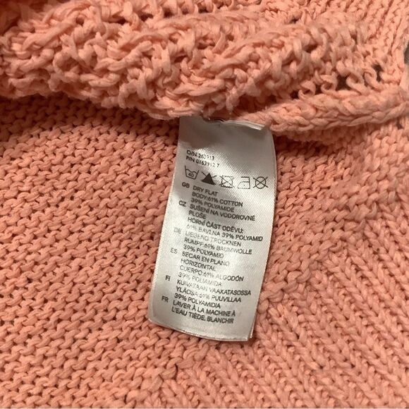 H&M LOGG Timeless Classic Woven Macrame Soft Girl Peach Cozycore Sweater Medium - Picture 7 of 12